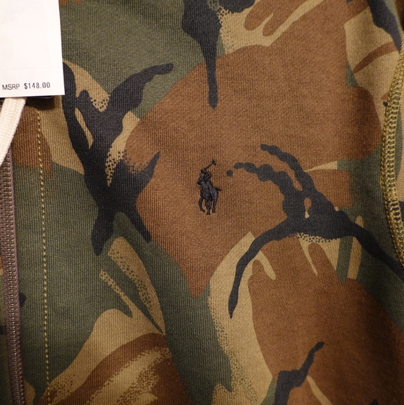 🆕 POLO RALPH LAUREN CAMO FLEECE HOODIE - Picture 4 of 5
